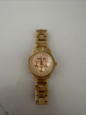 Michael Kors Women's Gold and Champagne Resin Link Watch